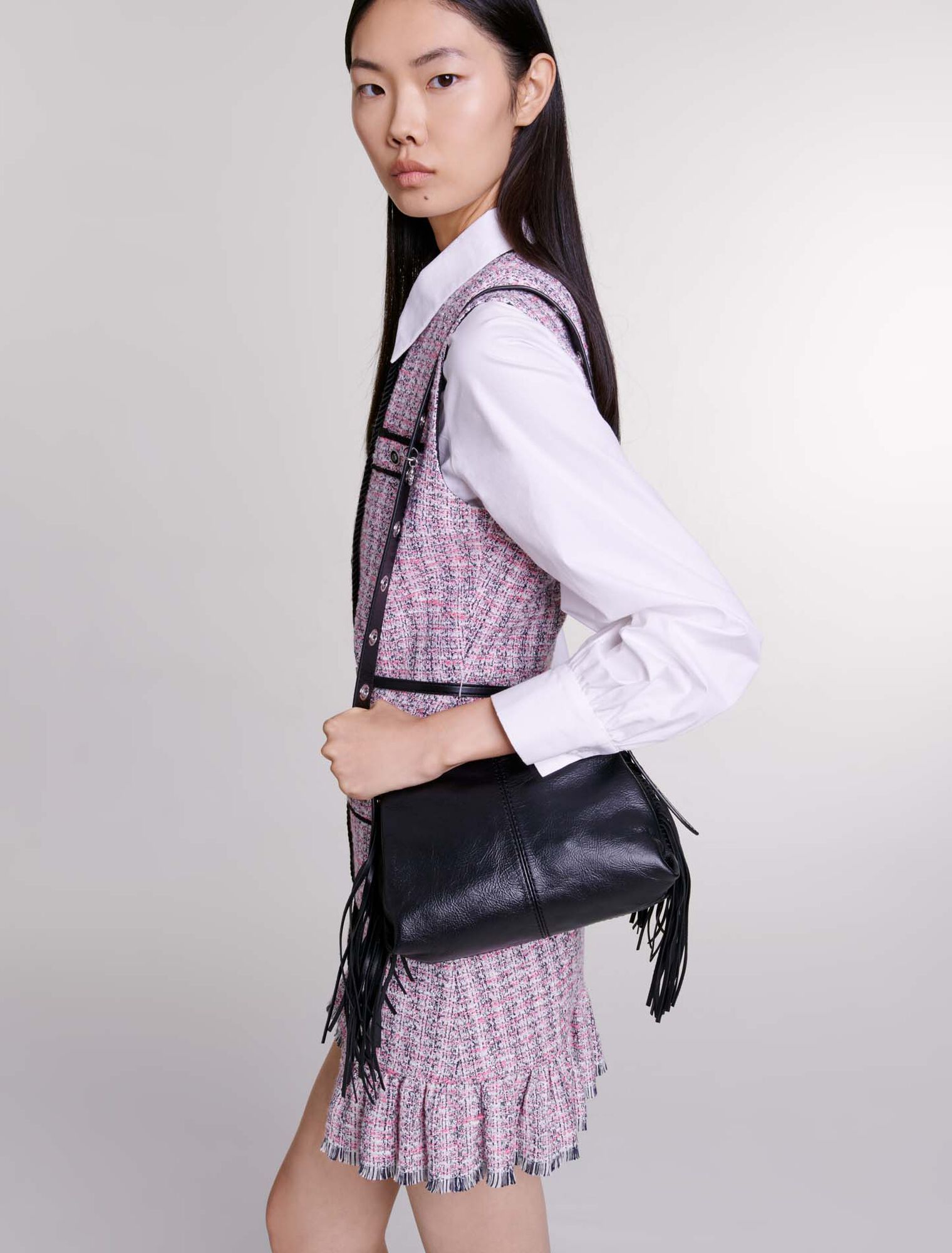 Abito corto 2 in 1 in tweed