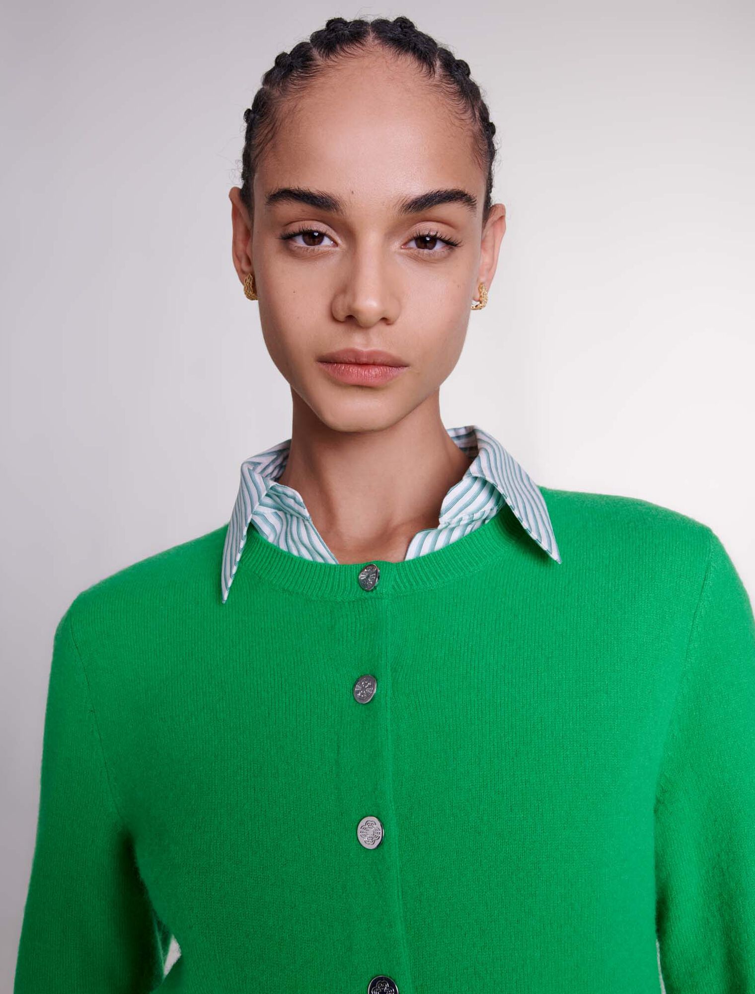 Cardigan in cashmere e lana