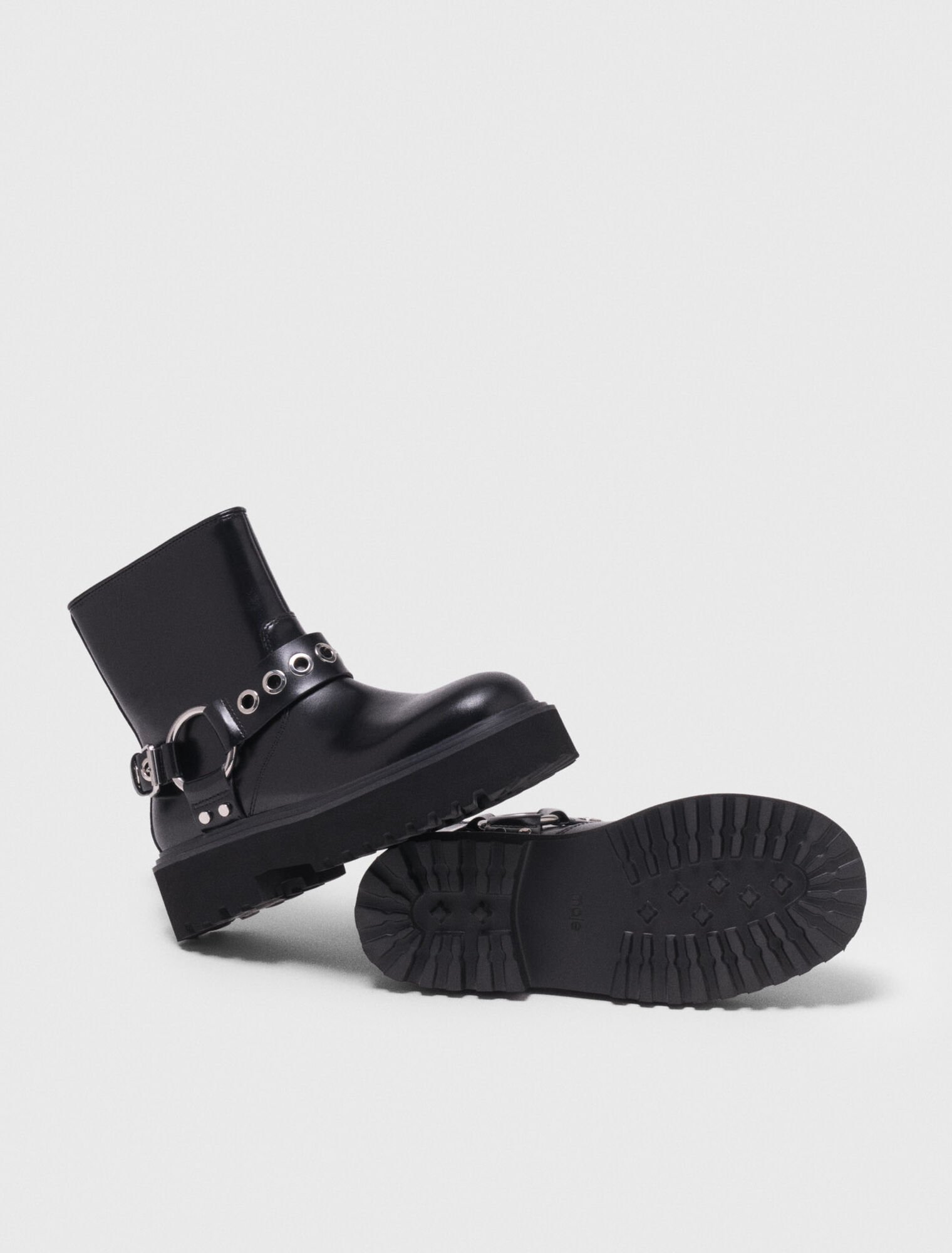 Stivaletto biker in pelle