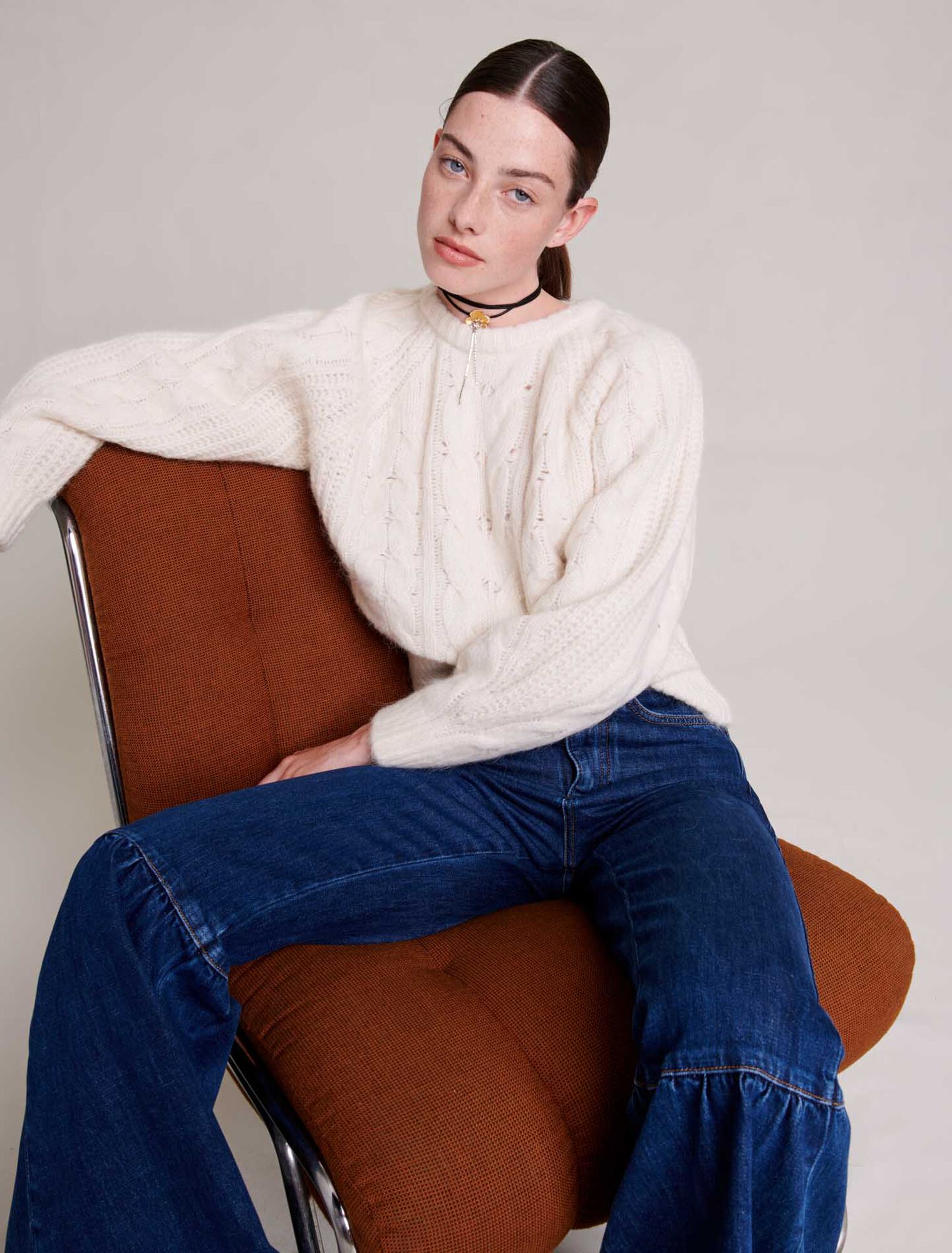 Maglione in maglia intrecciata