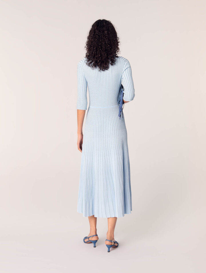 Abito midi in maglia a coste