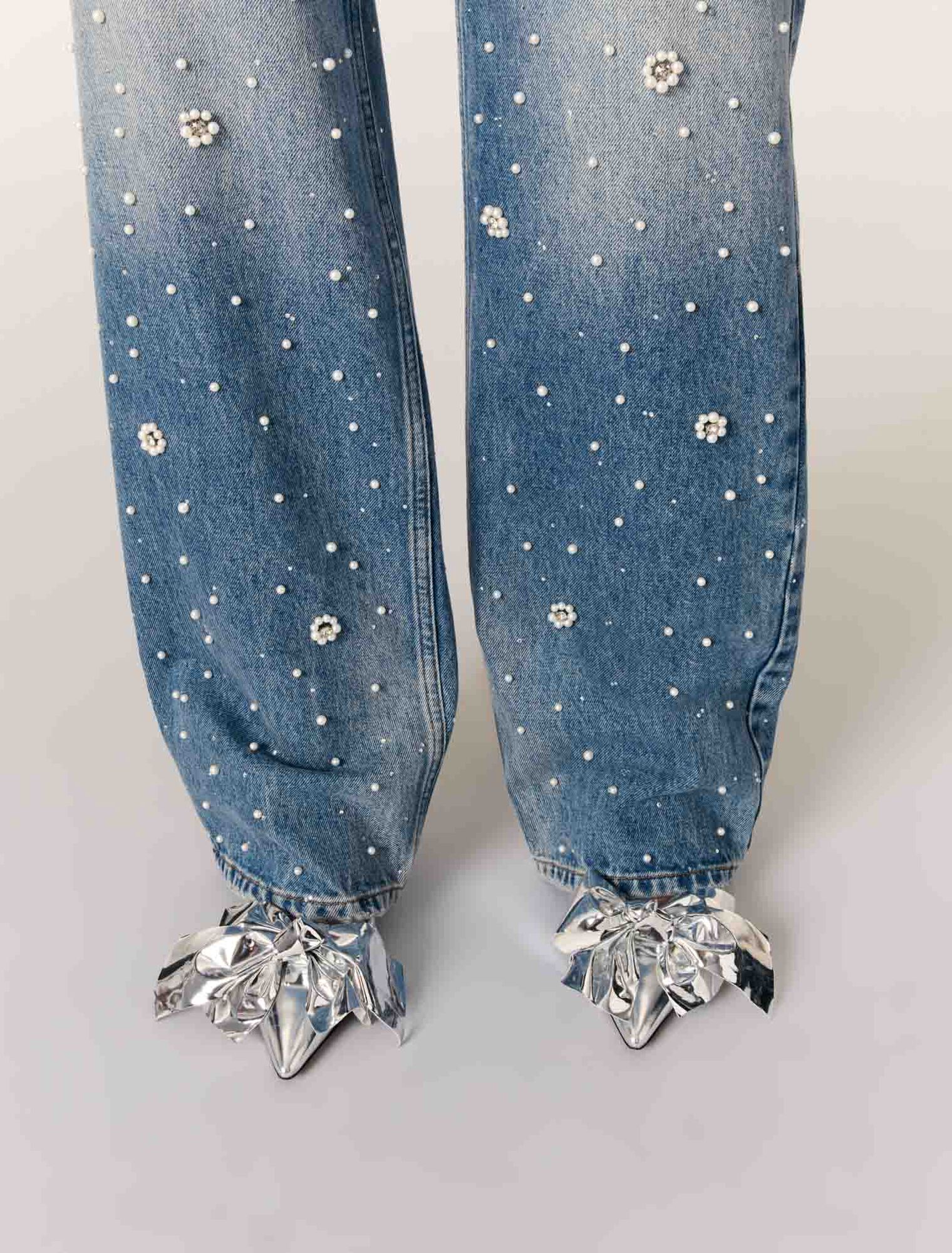 Décolleté in pelle dettaglio fiocco