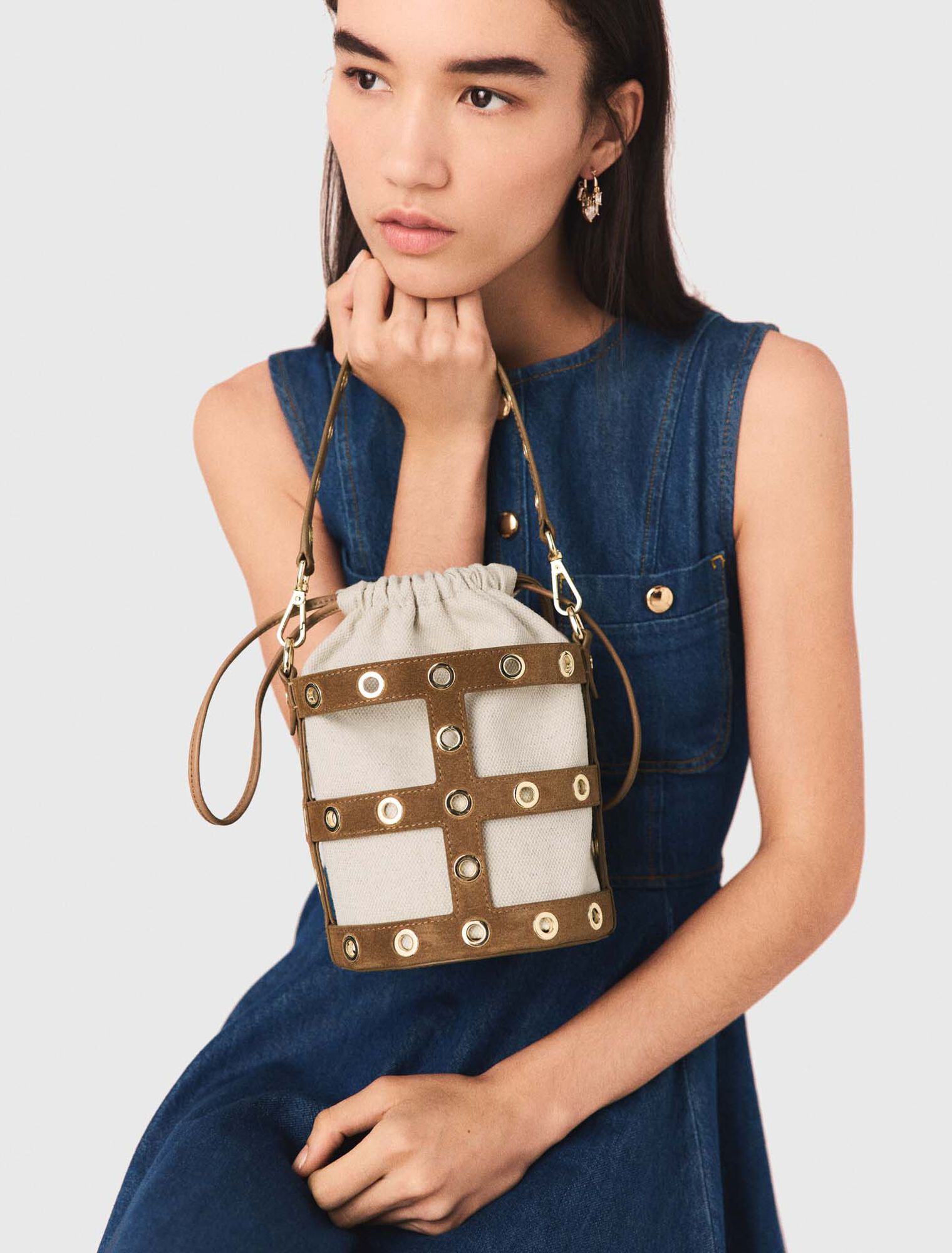 Borsa a secchiello Miss M camoscio