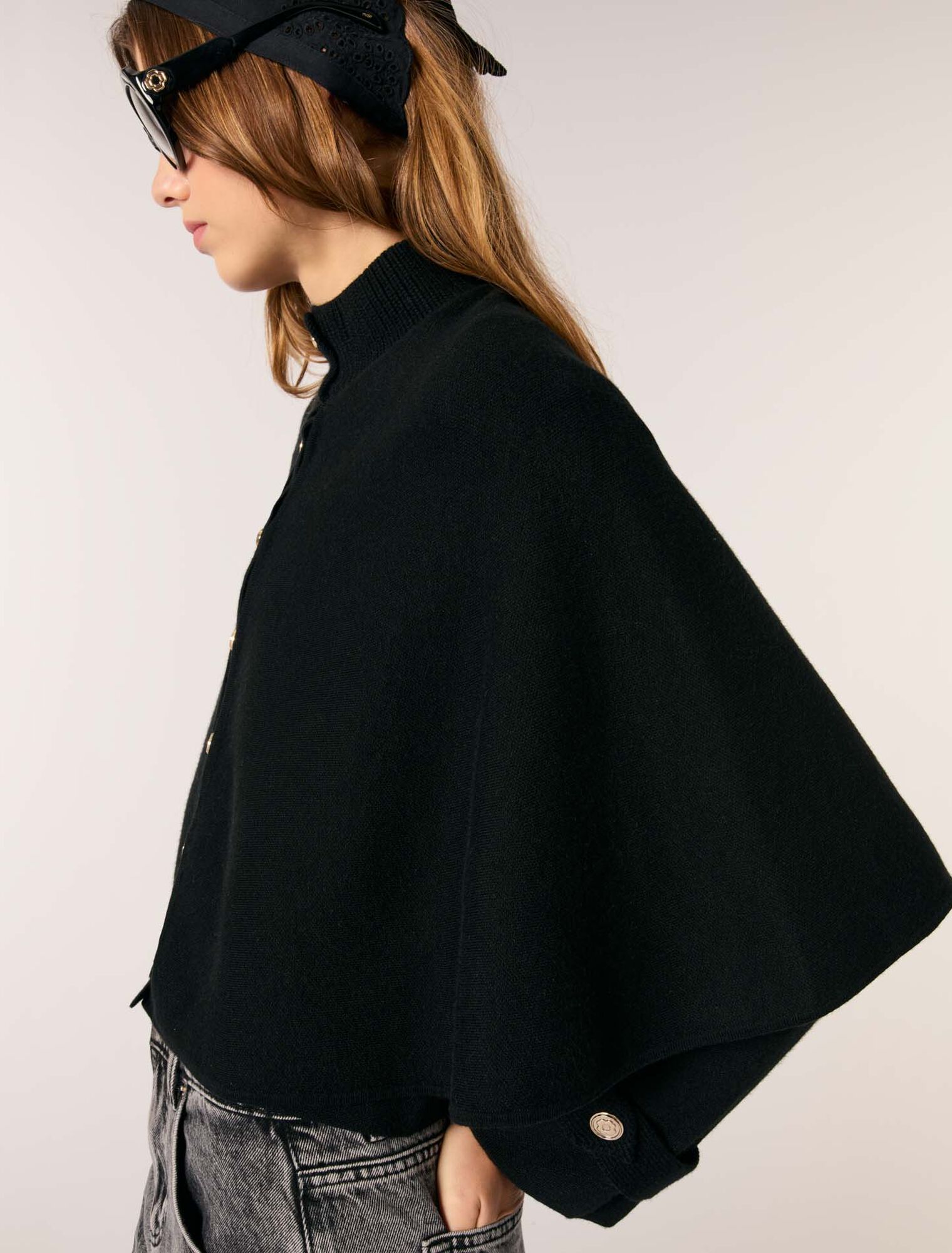 Cardigan effetto mantella
