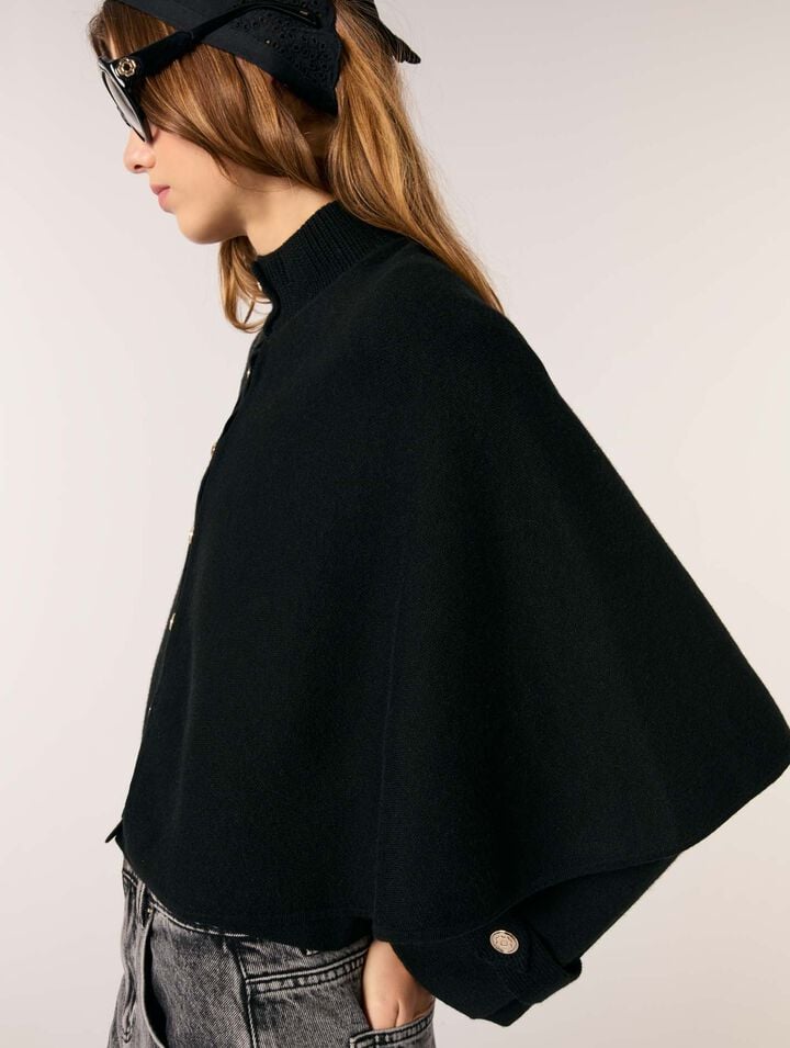 Cardigan effetto mantella