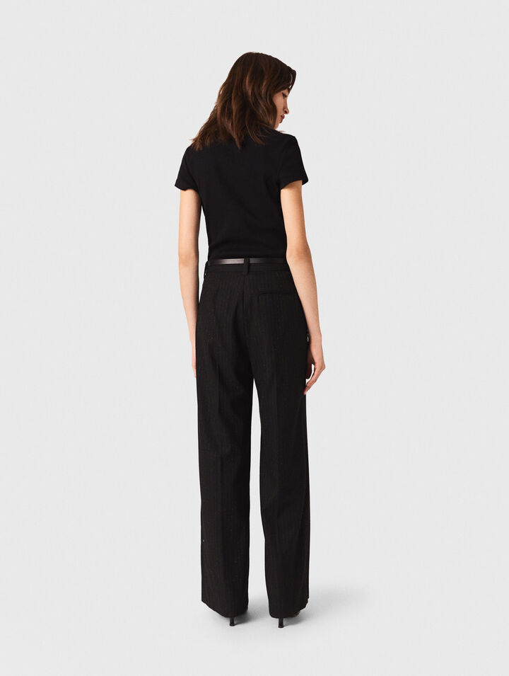 Pantaloni da tailleur con strass