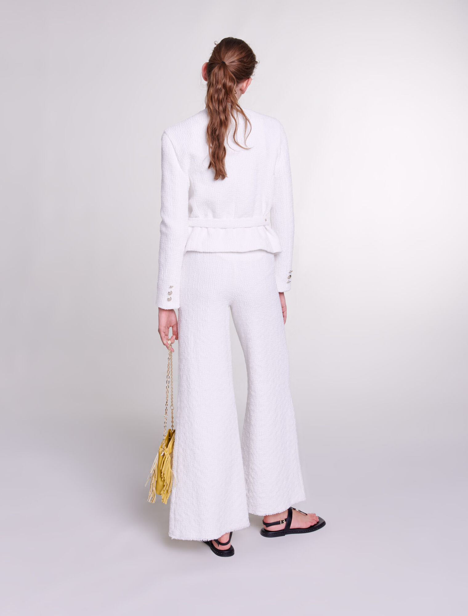 Pantaloni larghi in tweed