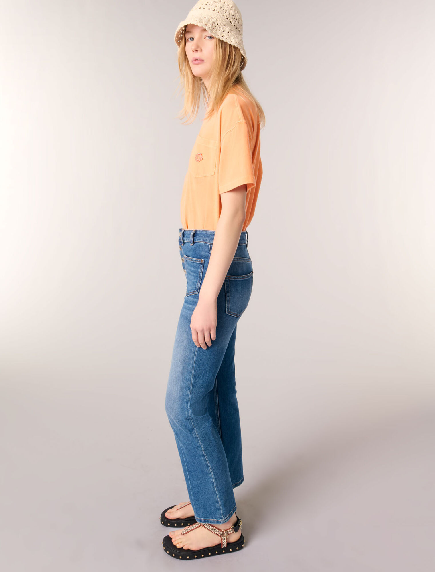 Jeans in denim con tasche