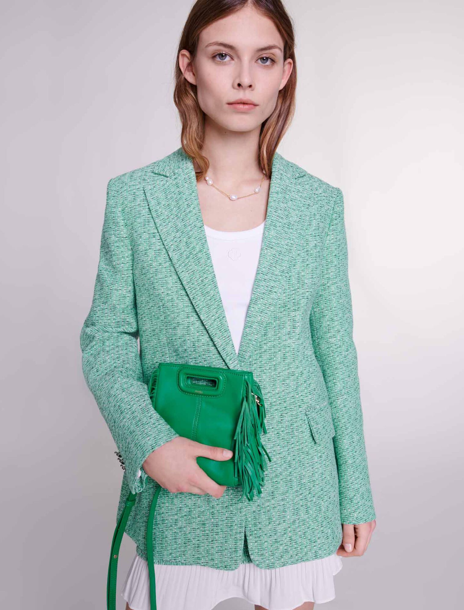 Borsa M in pelle con borchie