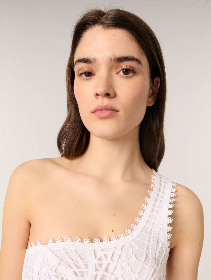 Abito lungo asimmetrico in crochet