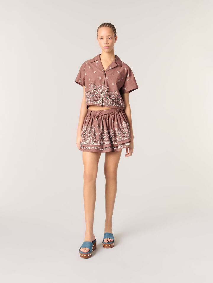 Camicia corta con stampa glitterata