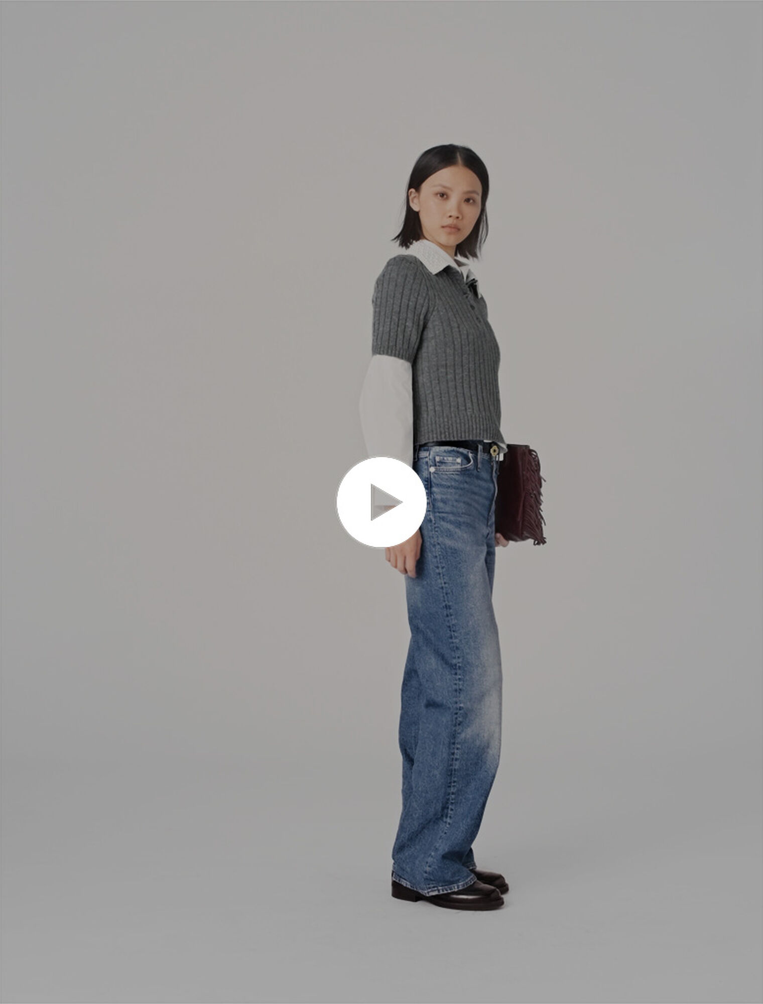 Pullover collo perlato rimovibile