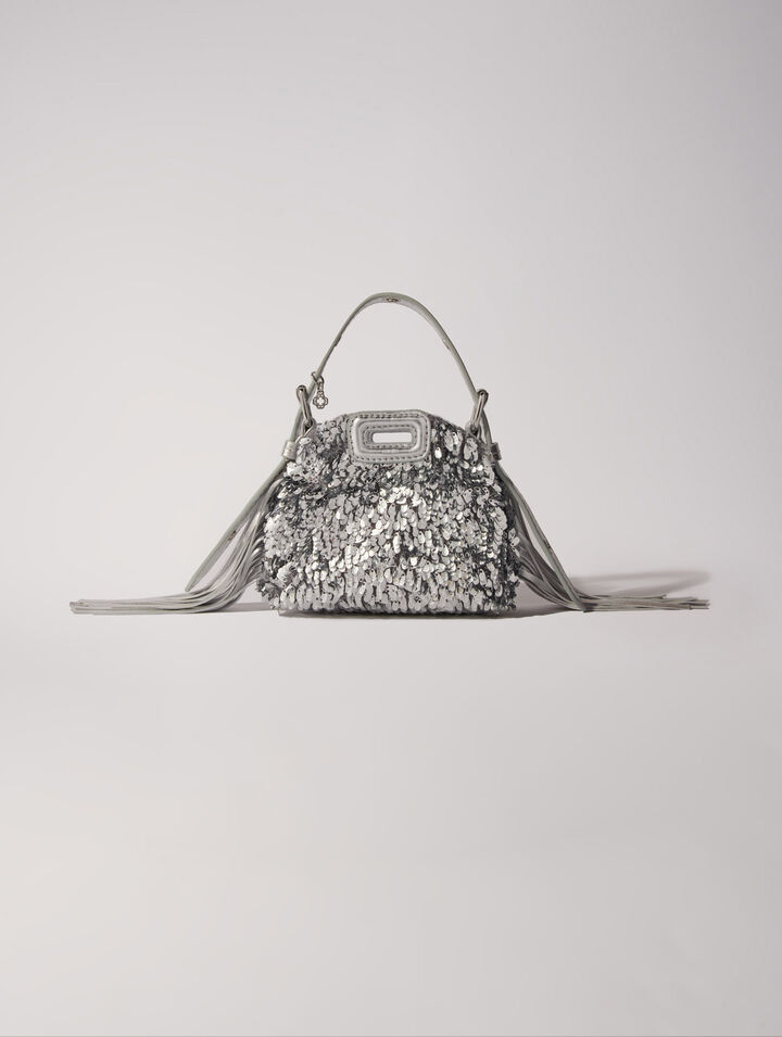 Borsa Miss M Nano lustrini argento
