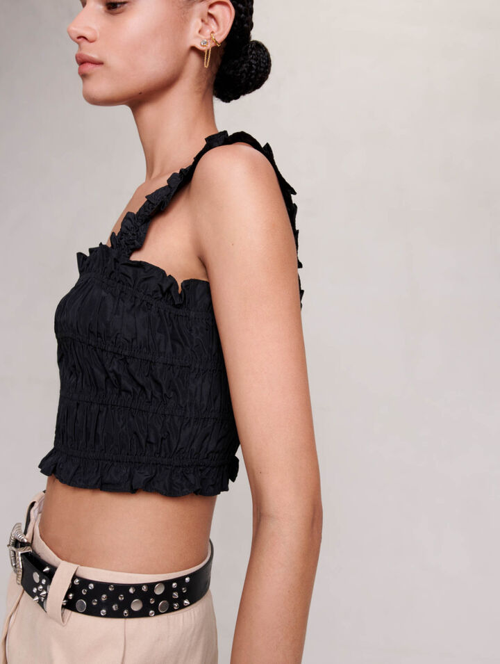 Crop top con punto smock
