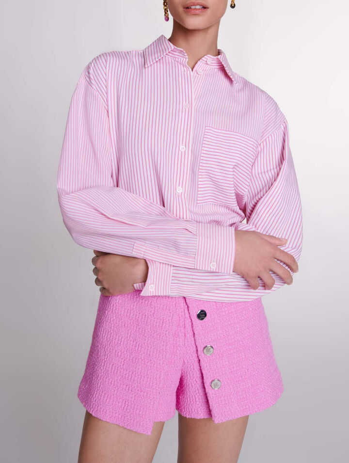 Shorts in tweed con falda