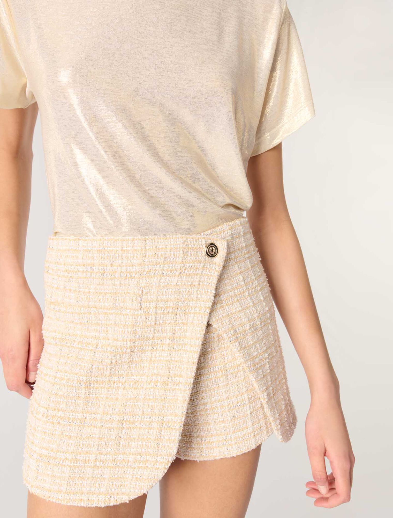 Shorts trompe l'œil in tweed