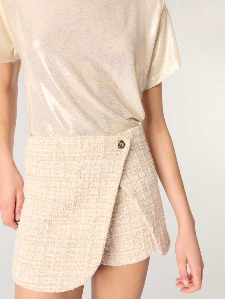 Shorts trompe l'œil in tweed