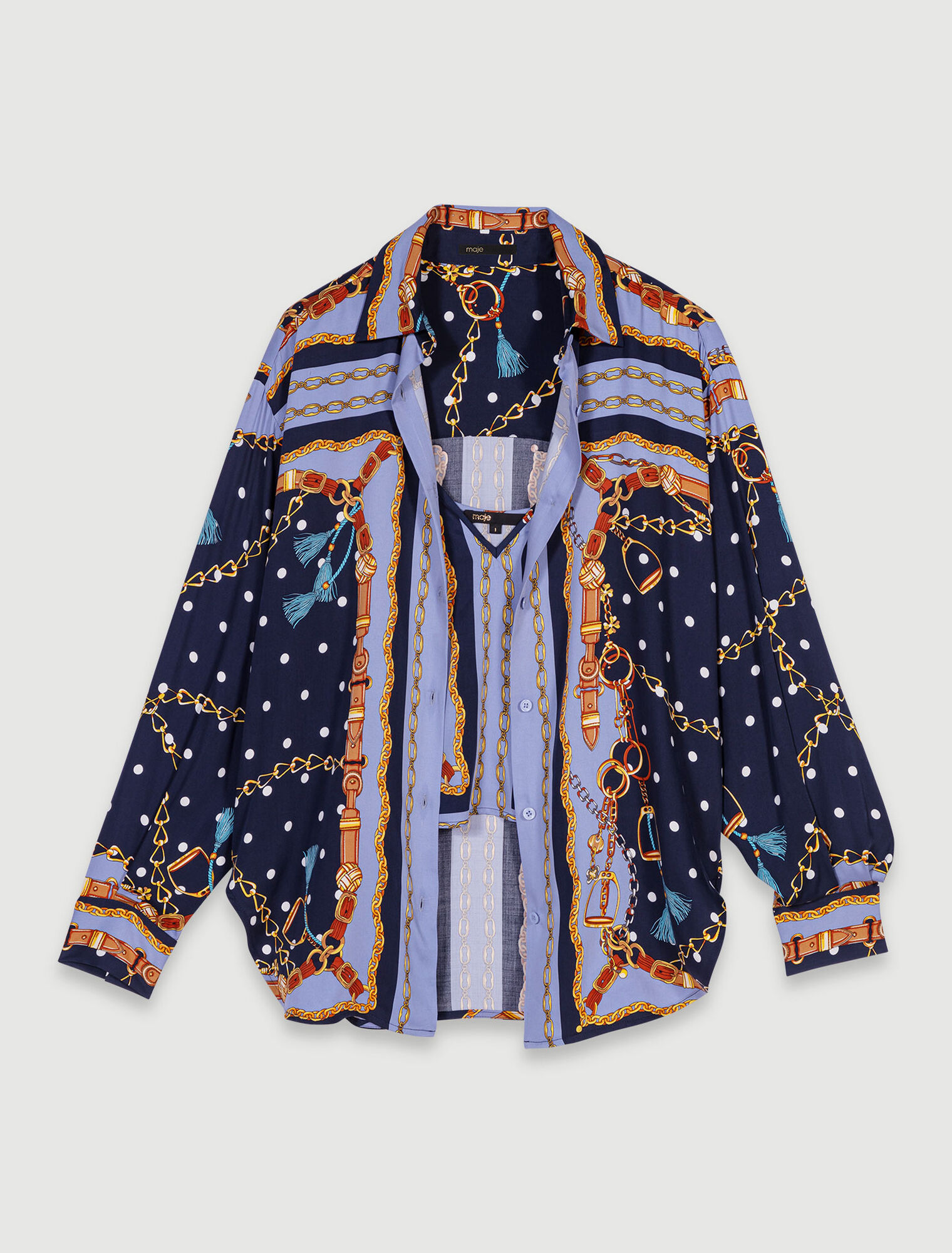 Camicia in raso stampato