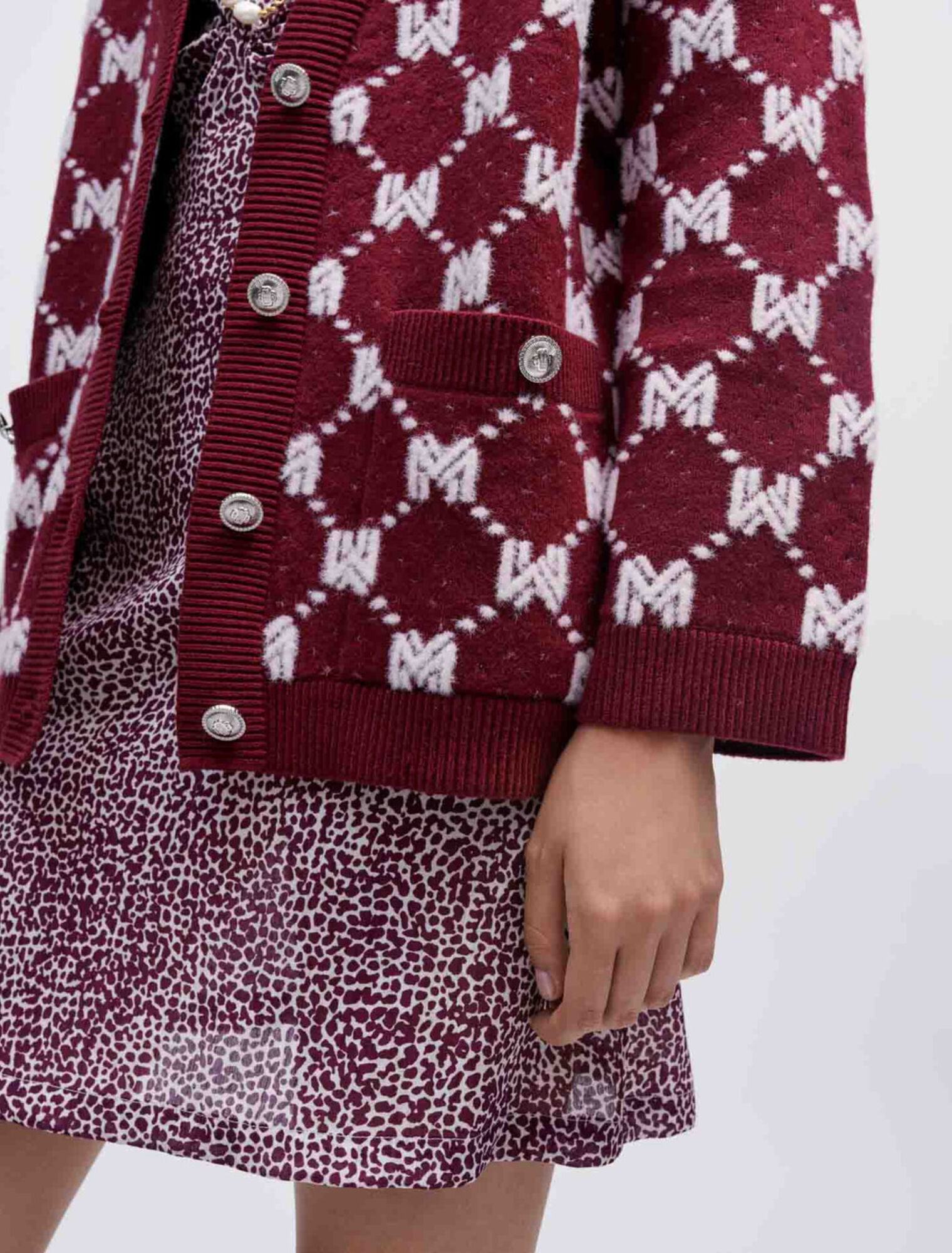 Cardigan in maglia jacquard Maje