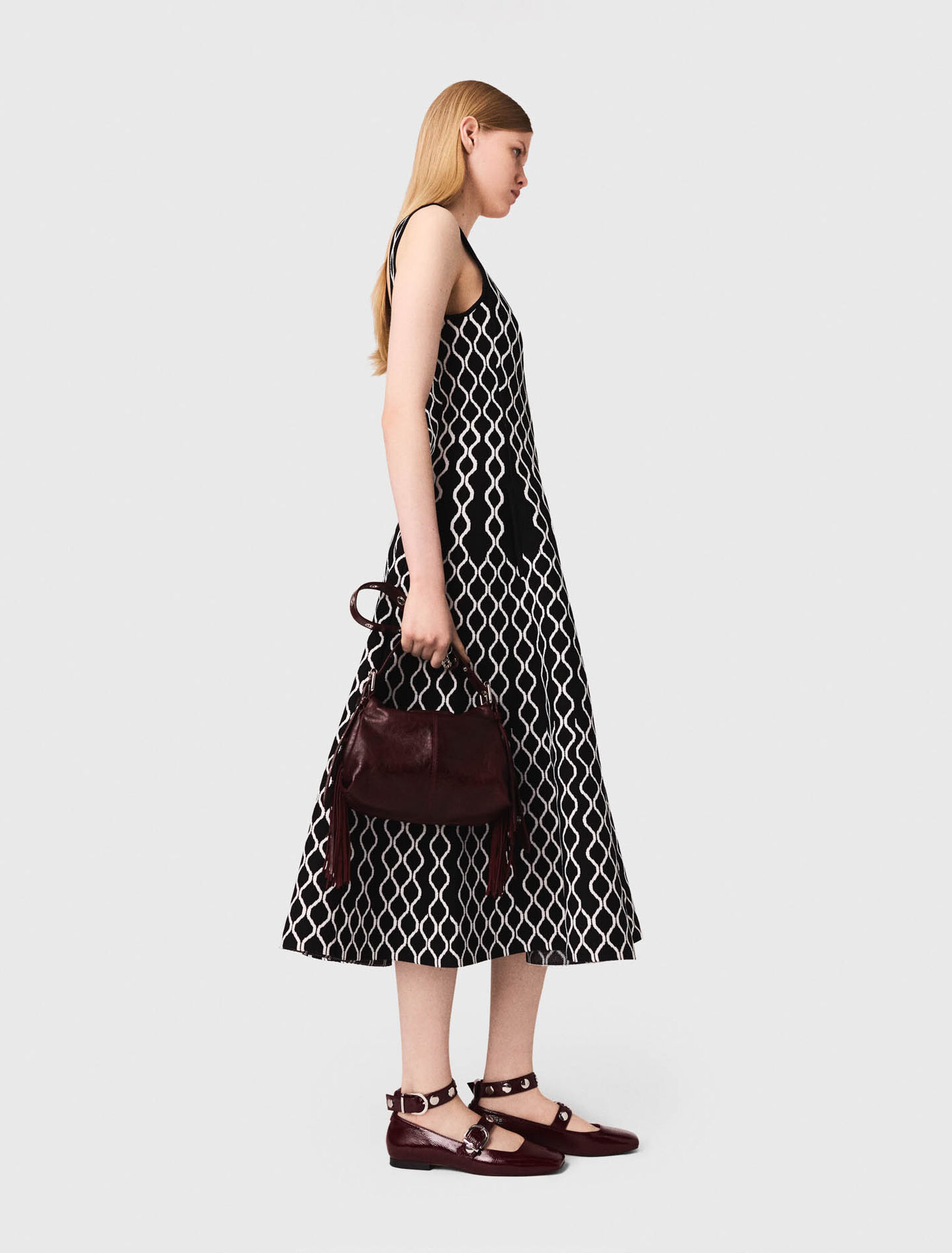 Abito midi in maglia jacquard
