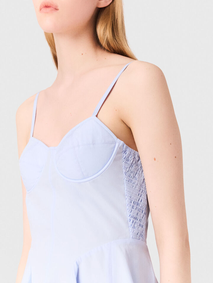 Abito babydoll corto in cotone
