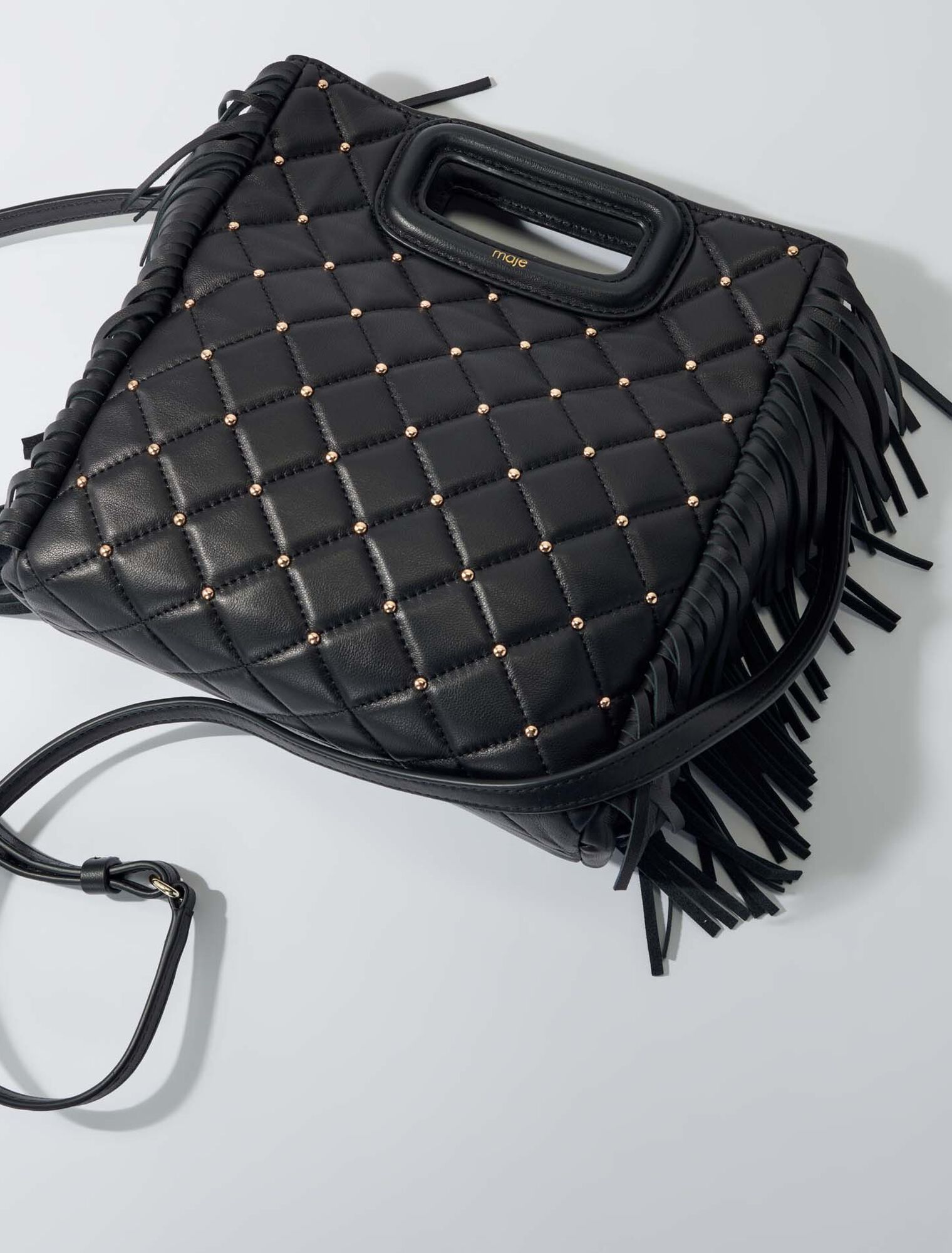 Borsa M pelle trapuntata borchiata