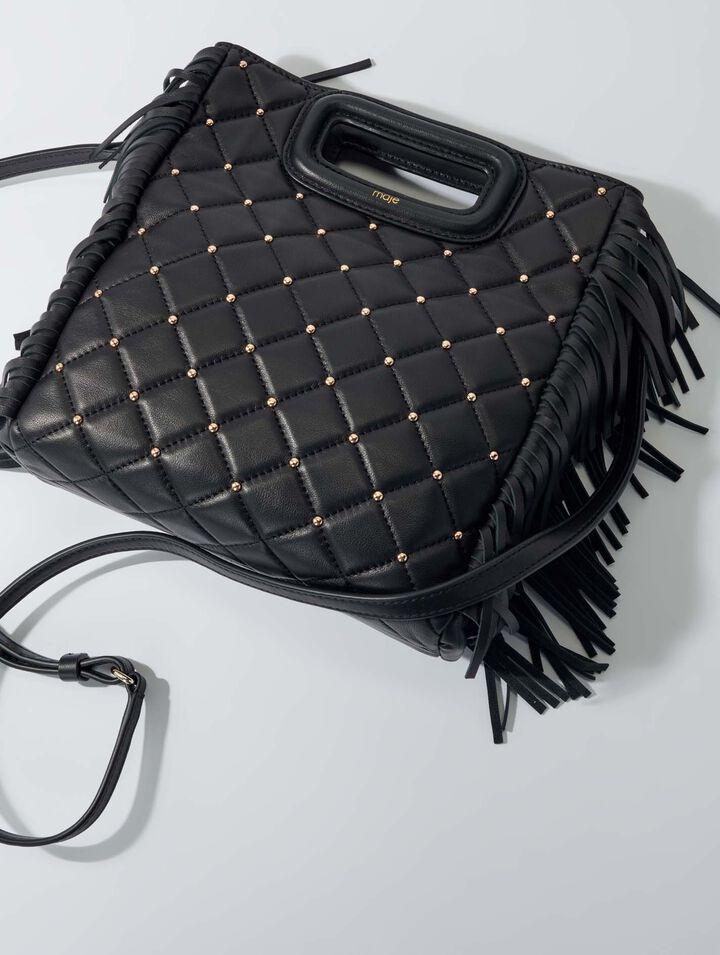 Borsa M pelle trapuntata borchiata