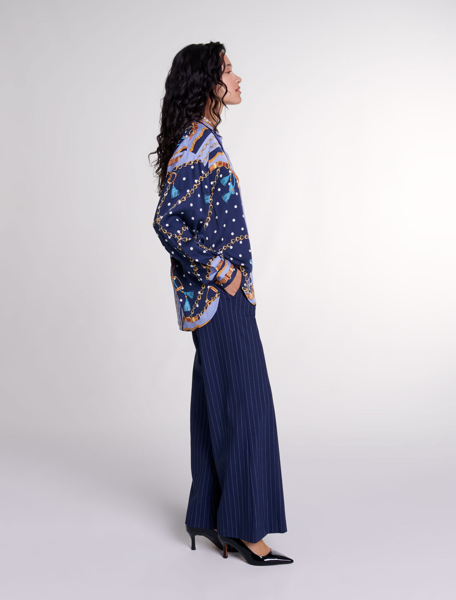 Camicia in raso stampato