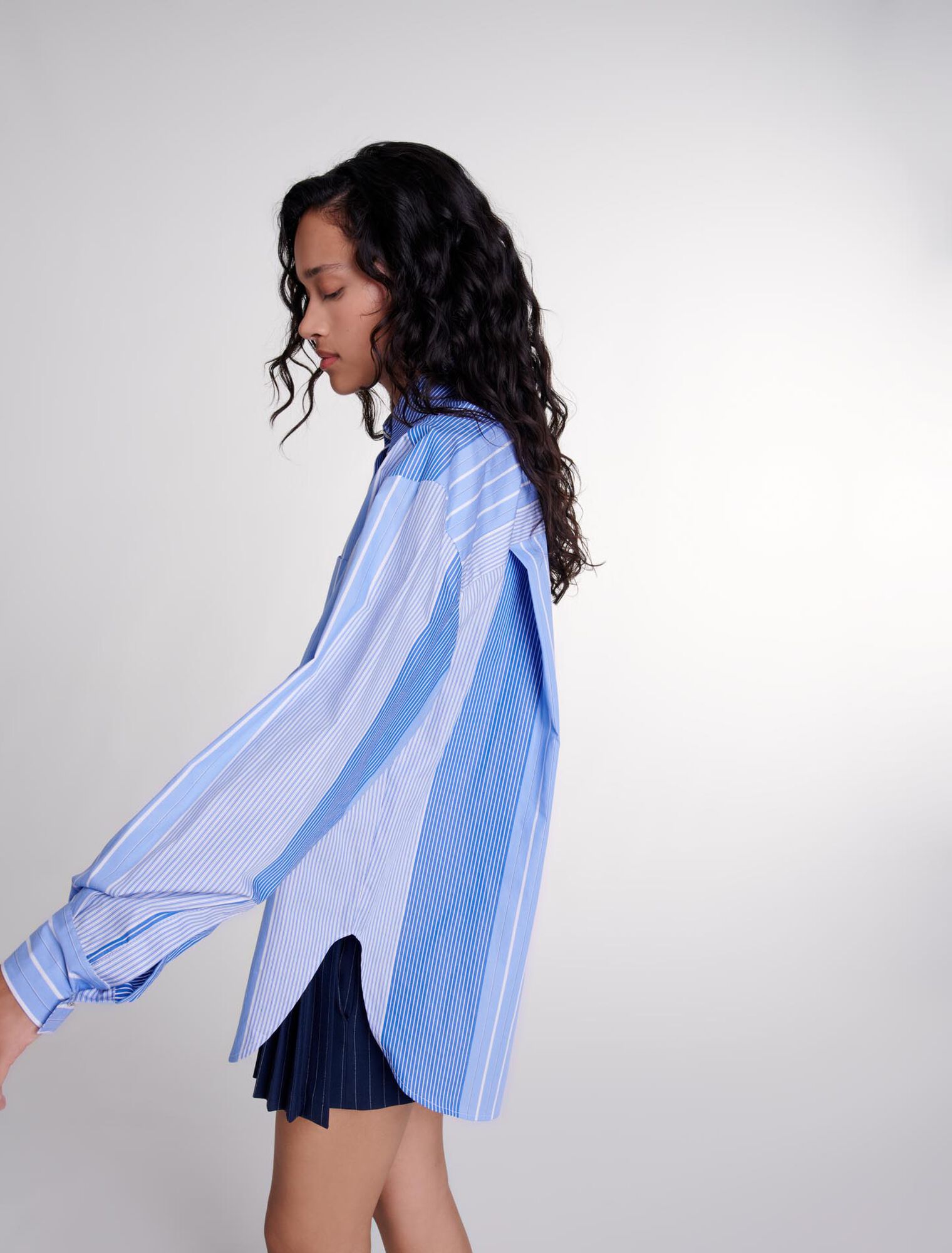Camicia patchwork a righe 