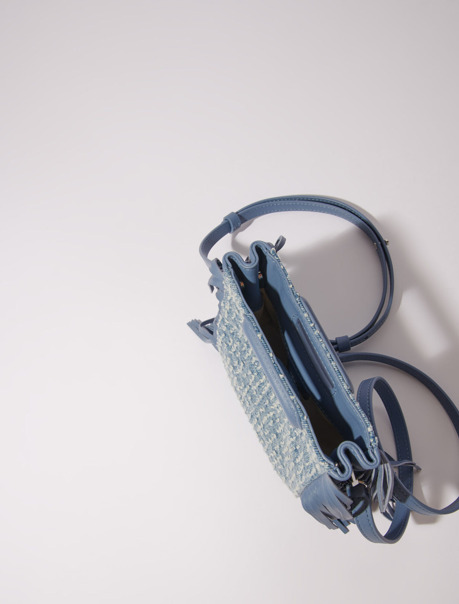 Borsetta M in tela denim e strass