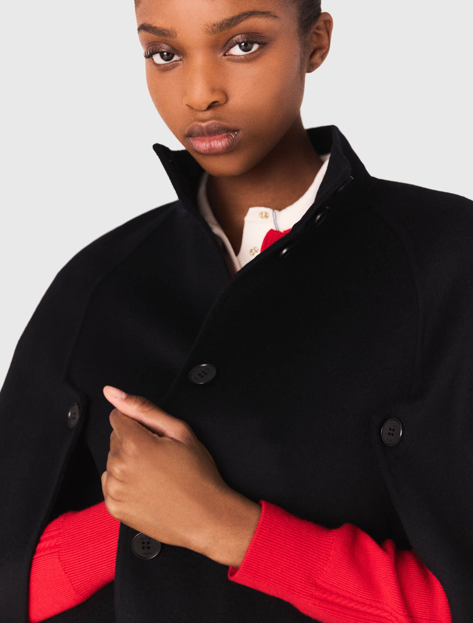 Cappotto lungo double face mantella