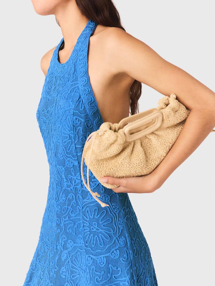 Abito lungo guipure, schiena nuda