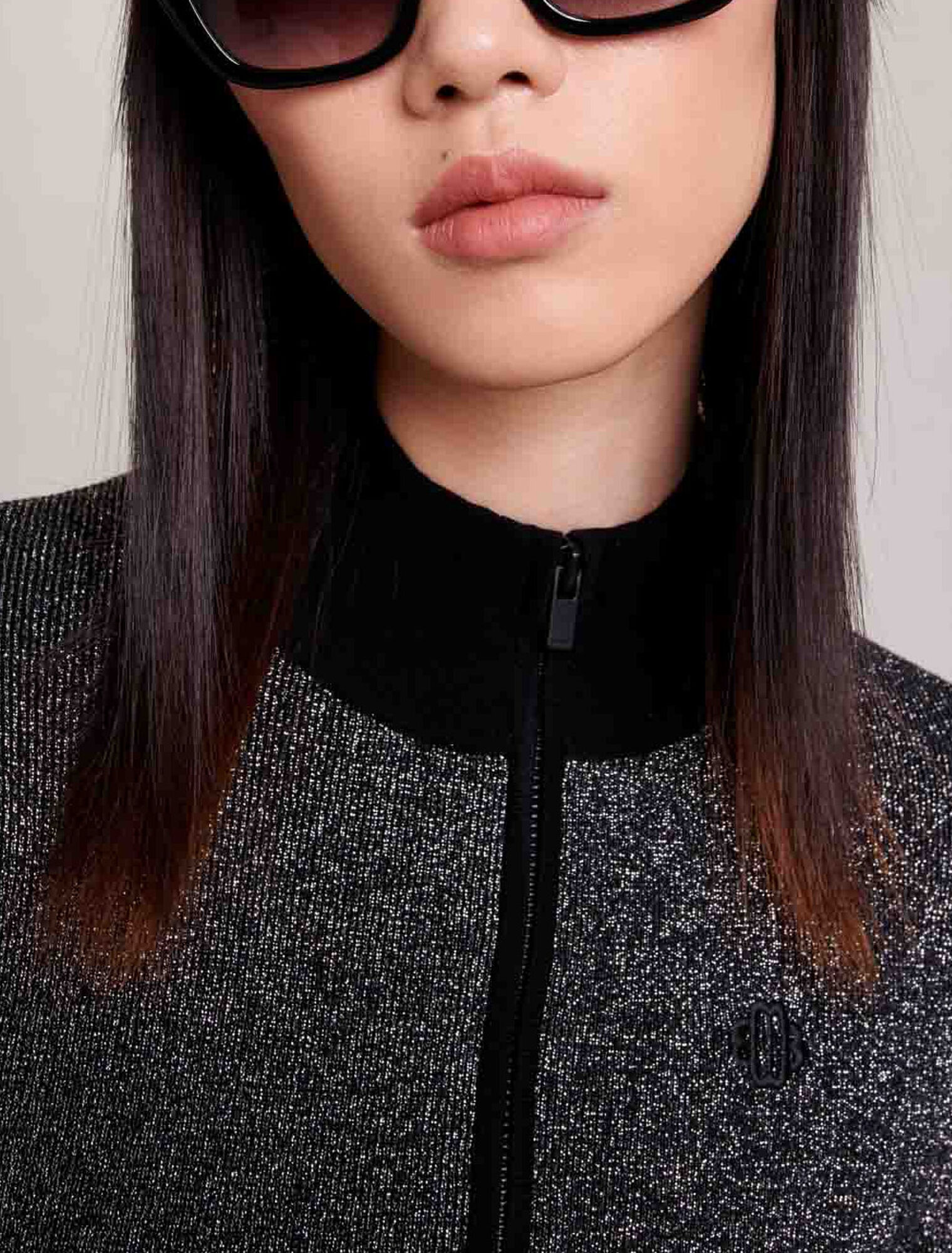 Abito corto maglia con paillettes
