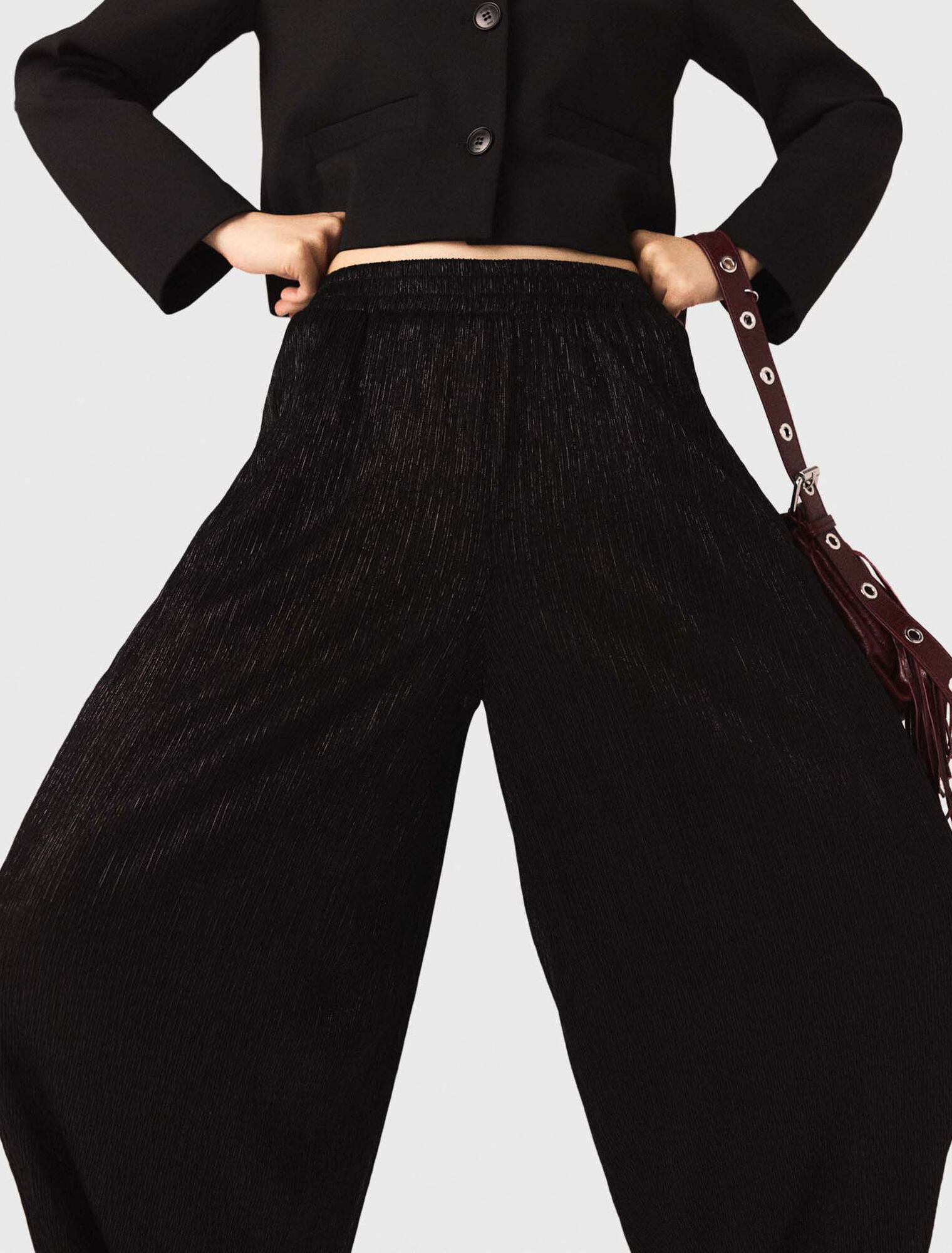 Pantaloni sarouel metallizzati