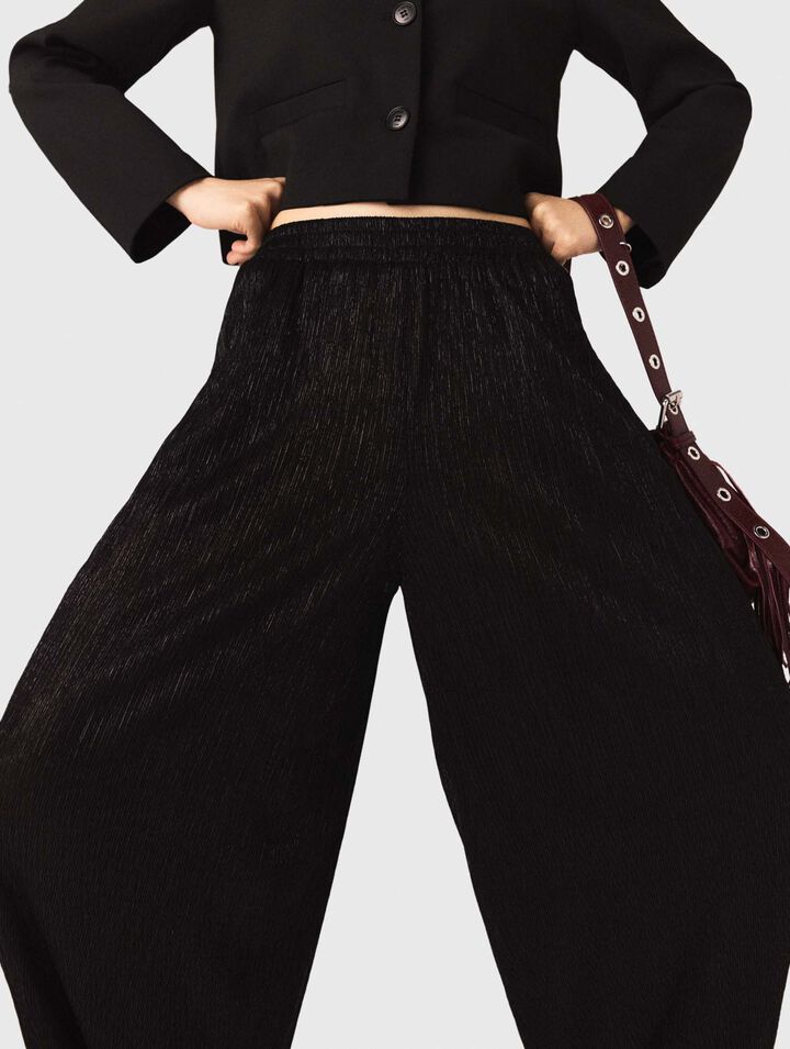 Pantaloni sarouel metallizzati