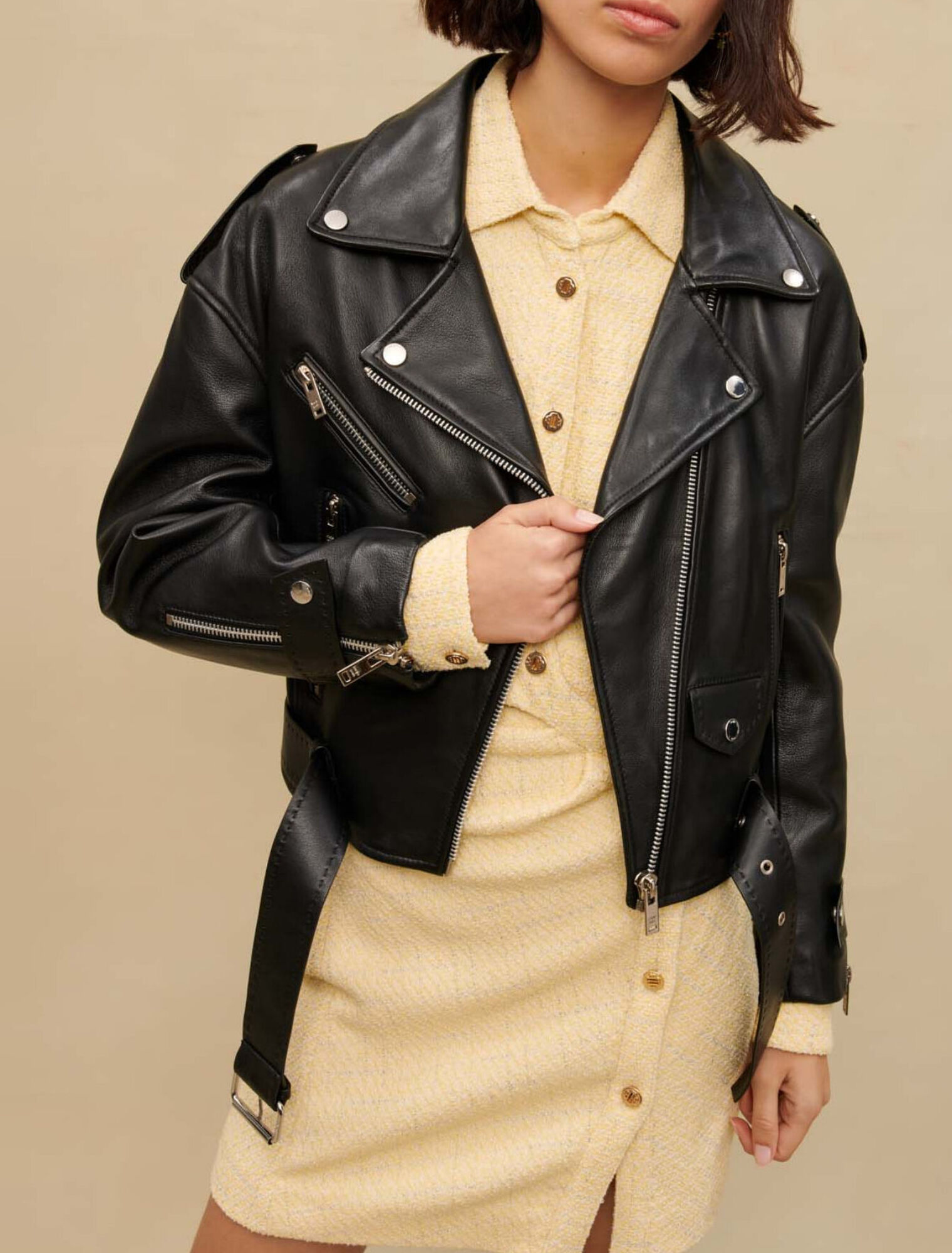 Giubbotto in pelle stile biker