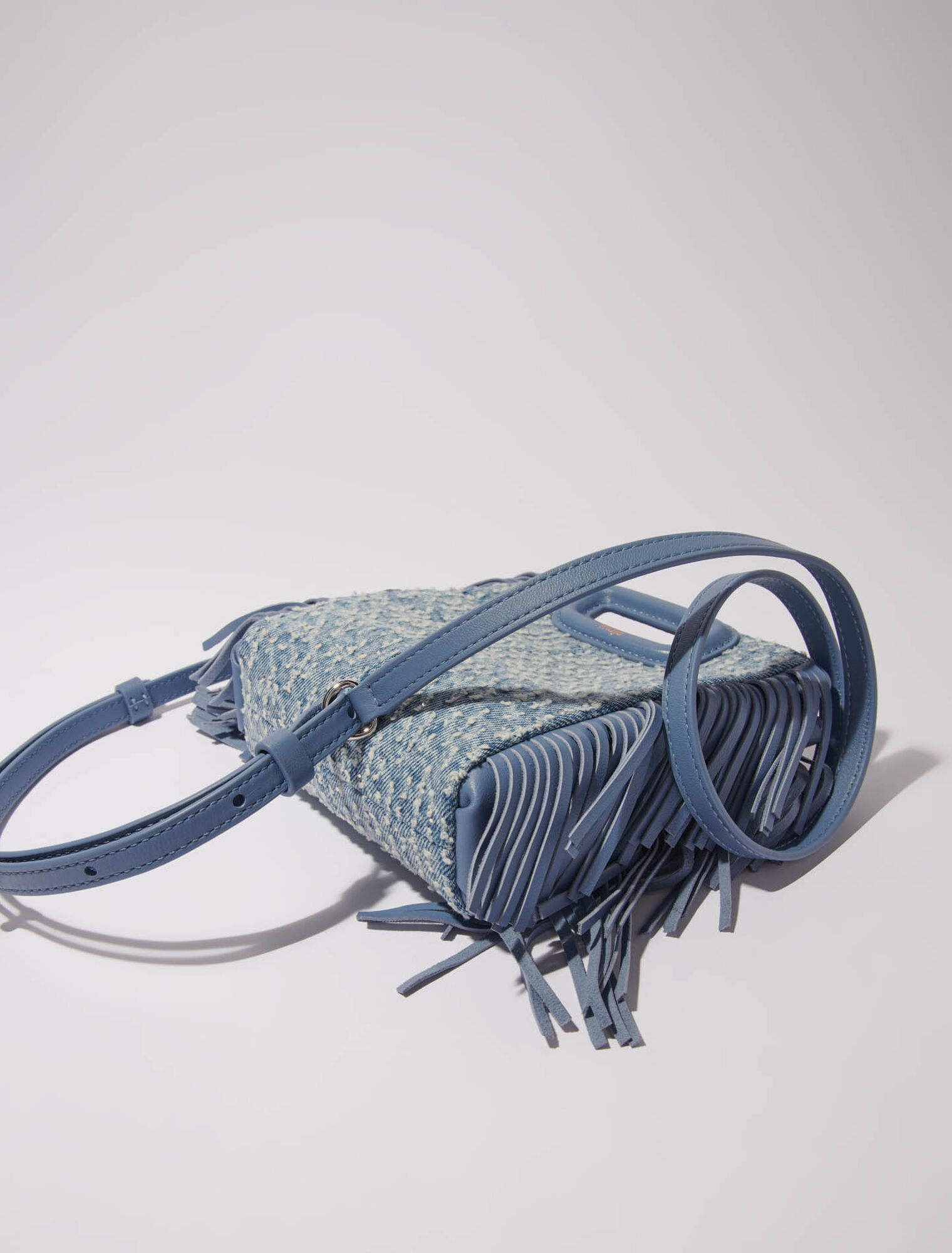 Borsetta M in tela denim e strass