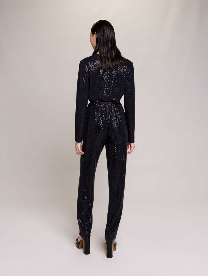 Tuta pantalone con glitter