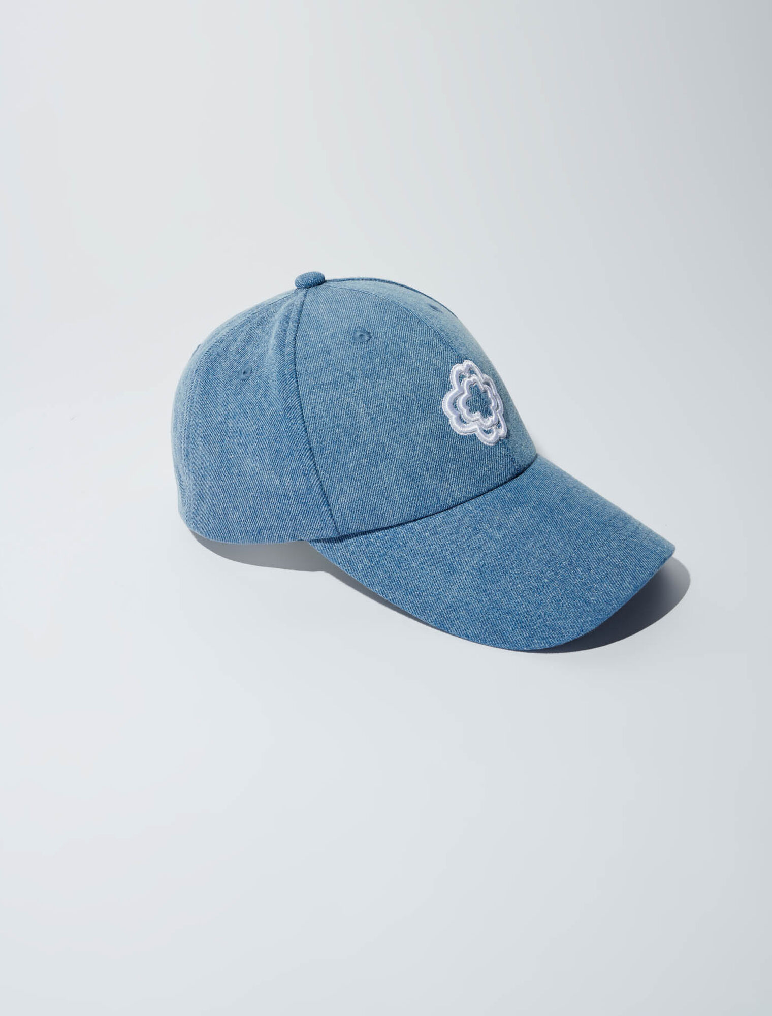 Cappello in denim con logo Clover