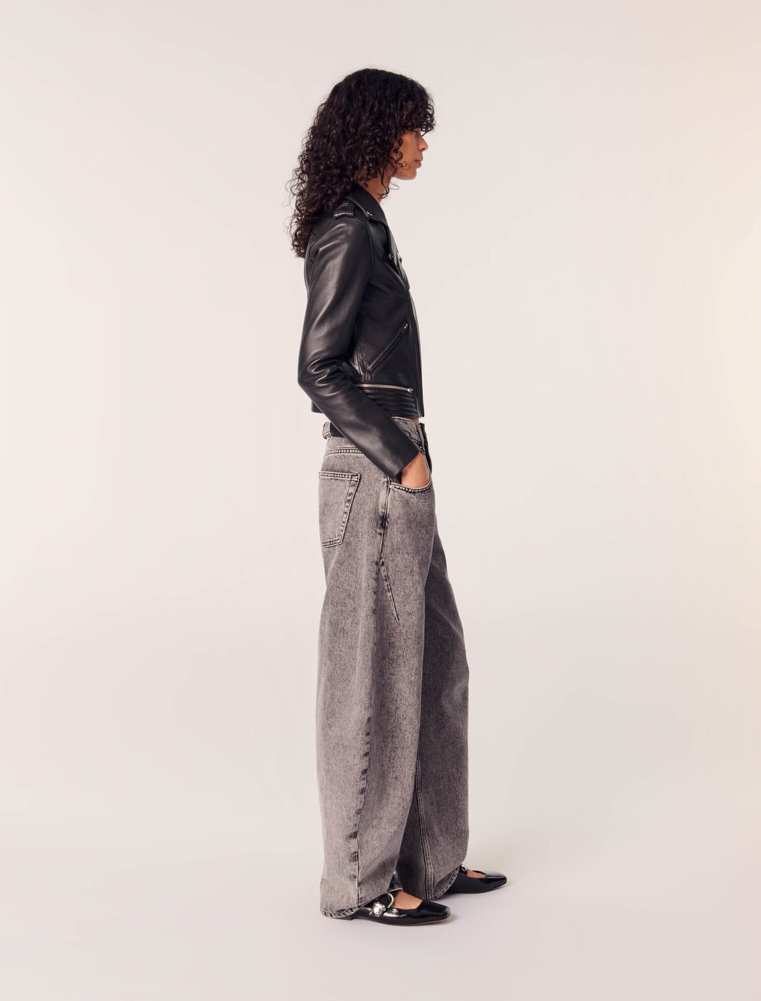 Giubbotto in pelle stile biker