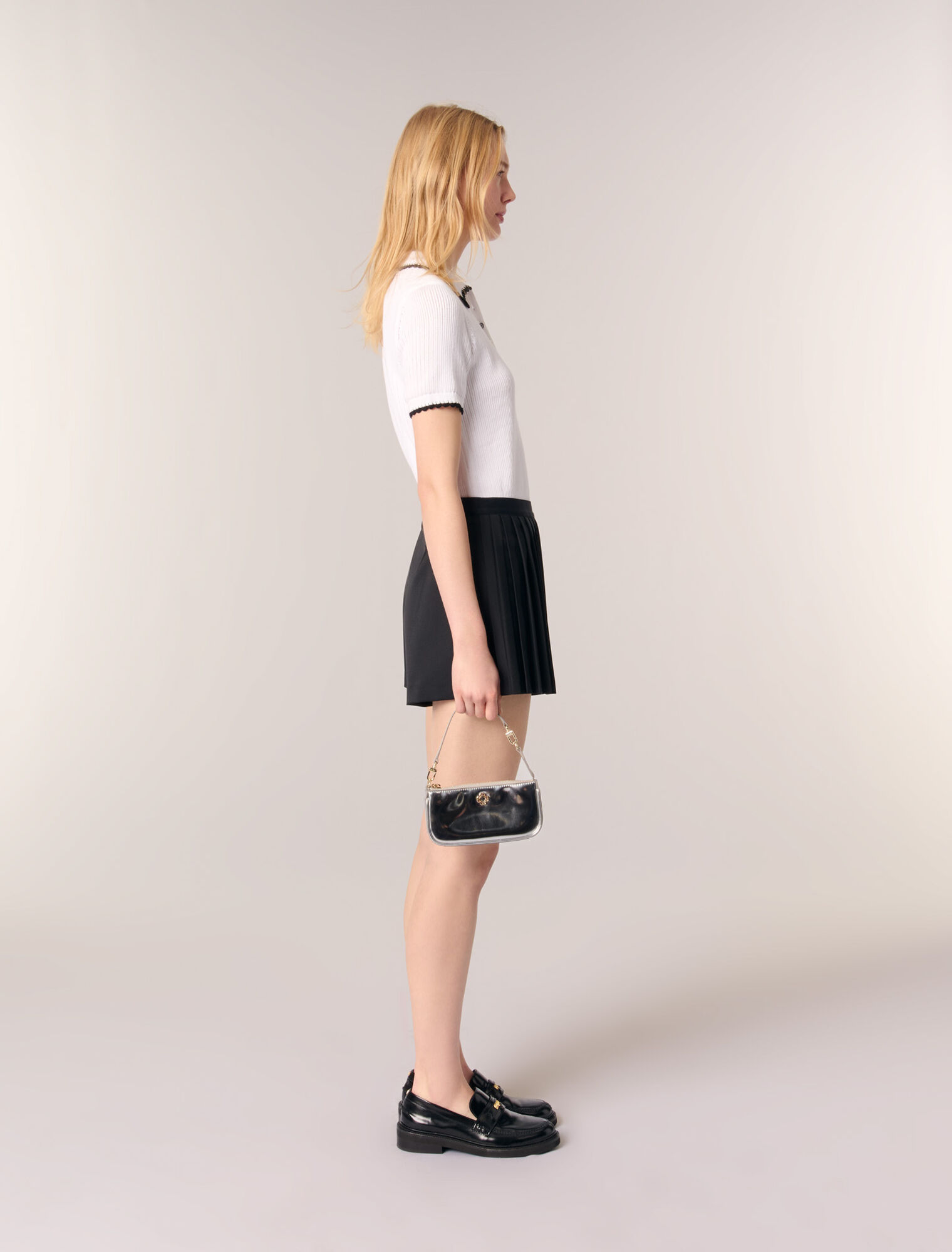 Shorts dritti plissettati