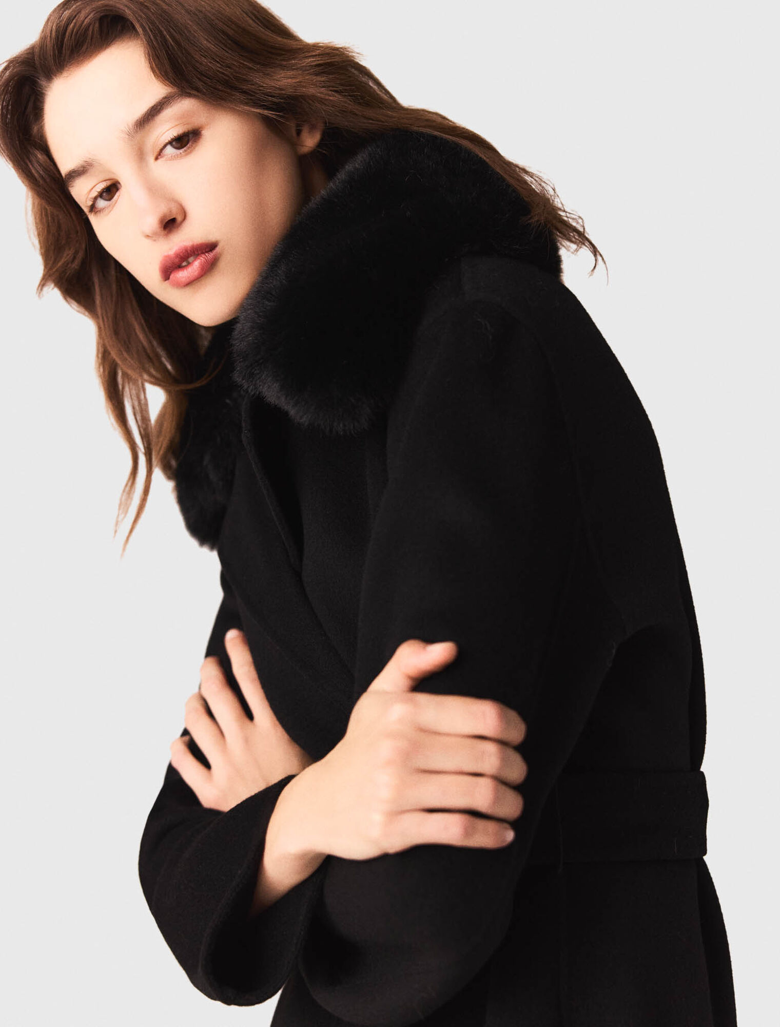 Cappotto double face collo rimovibile