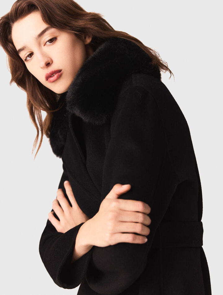 Cappotto double face collo rimovibile