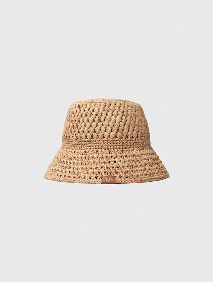 Bucket Hat in rafia all'uncinetto
