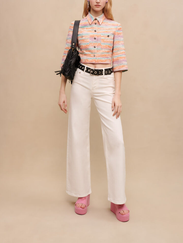 Giacca corta in tweed lucido