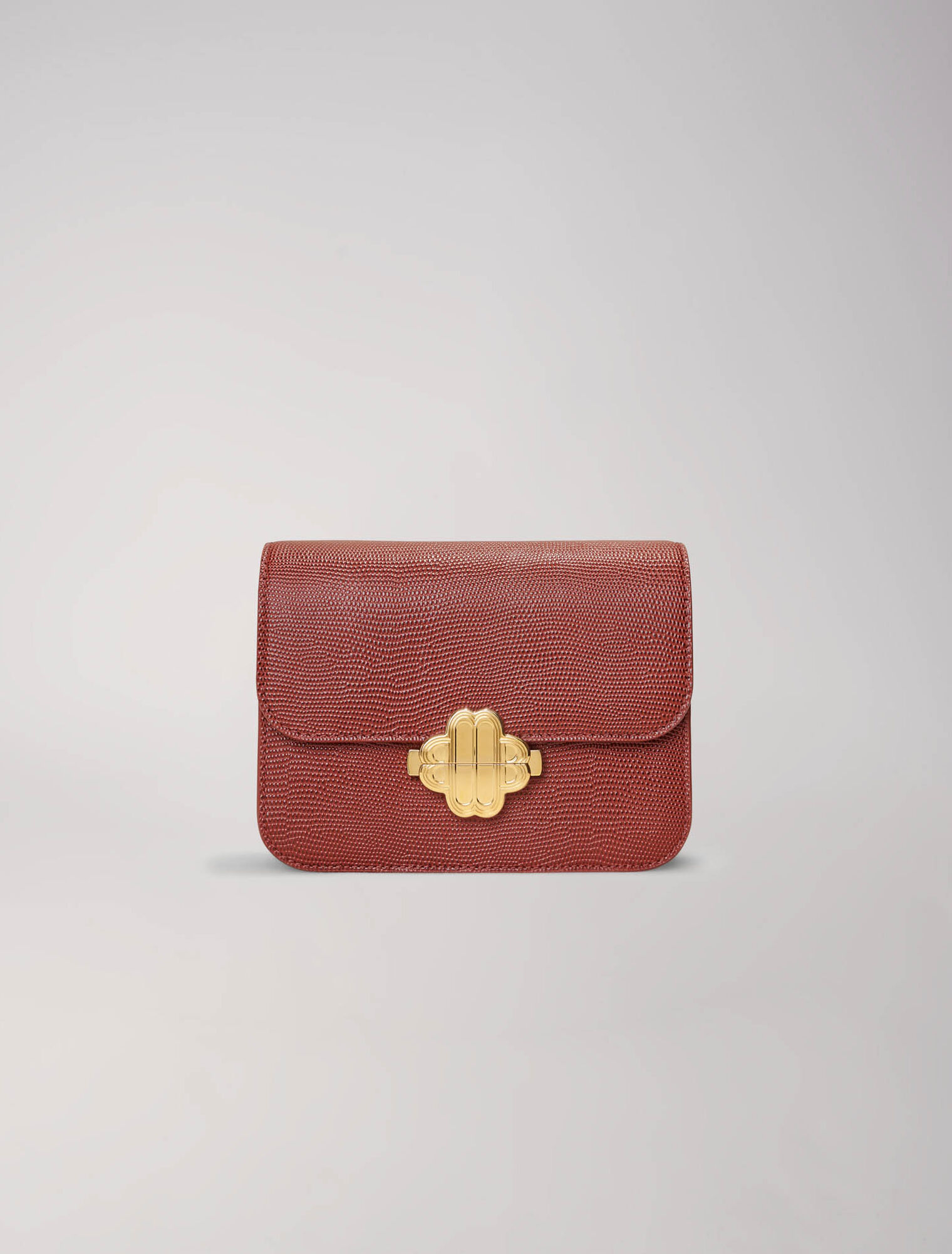 Borsa Clover in pelle effetto lucertola