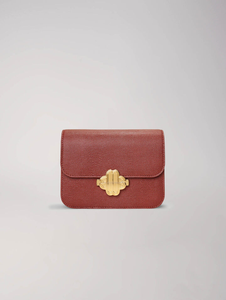 Borsa Clover in pelle effetto lucertola