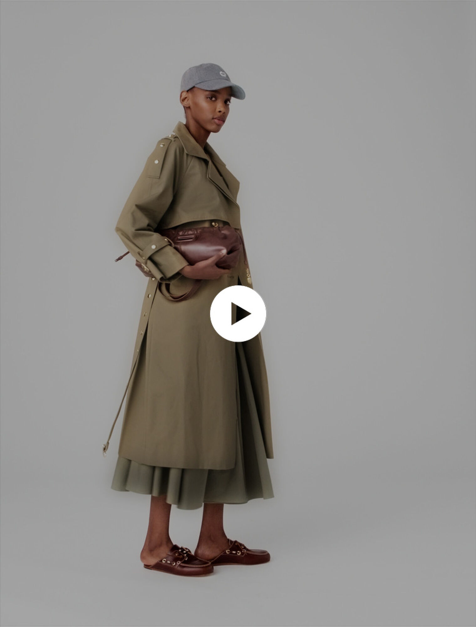 Trench borchie collo rimovibile