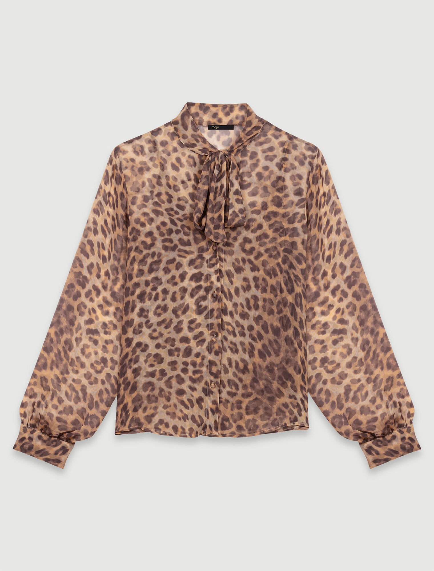 Camicia stampa colletto con fiocco