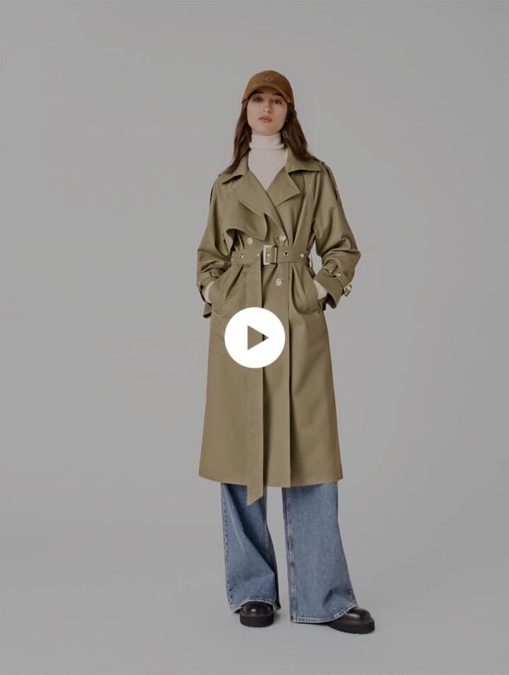 Trench borchie collo rimovibile